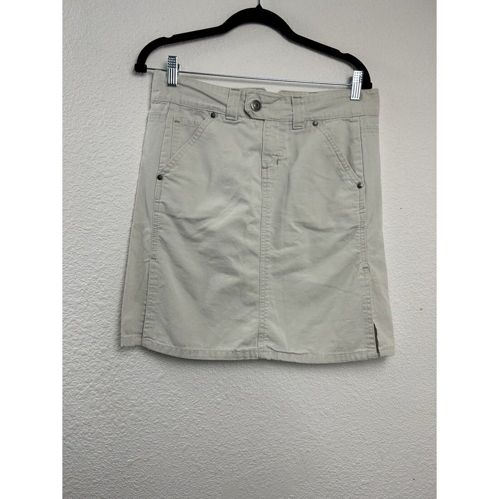 Hydraulic Women's Jeans Skirt Beige Denim Size 5/6 Pencil Knee Length Side Slits